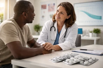 doctor providing hiv care