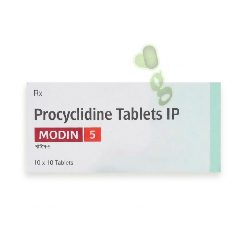Procyclidine is a prescription medication used to manage Parkinson’s disease symptoms and medication-induced movement disorders. It works by restoring balance between certain brain chemicals, helping reduce muscle stiffness, tremors, and spasms. Regular use under medical supervision may support improved mobility and overall neurological comfort in affected individuals.
