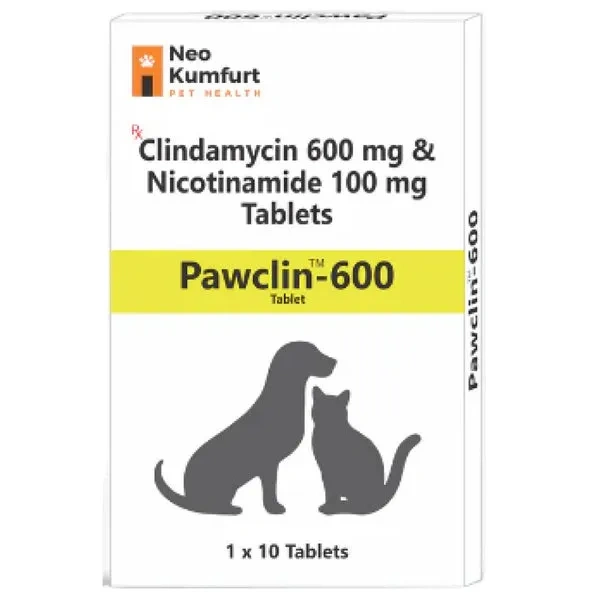 Neo Kumfurt Pawclin 600mg Tablets (Clindamycin & Nicotinamide) for Dogs and Cats