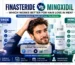 Finasteride vs Minoxidil infographic comparing DHT blocking, hair growth stimulation, treatment benefits, and hair restoration strategies for male pattern baldness.