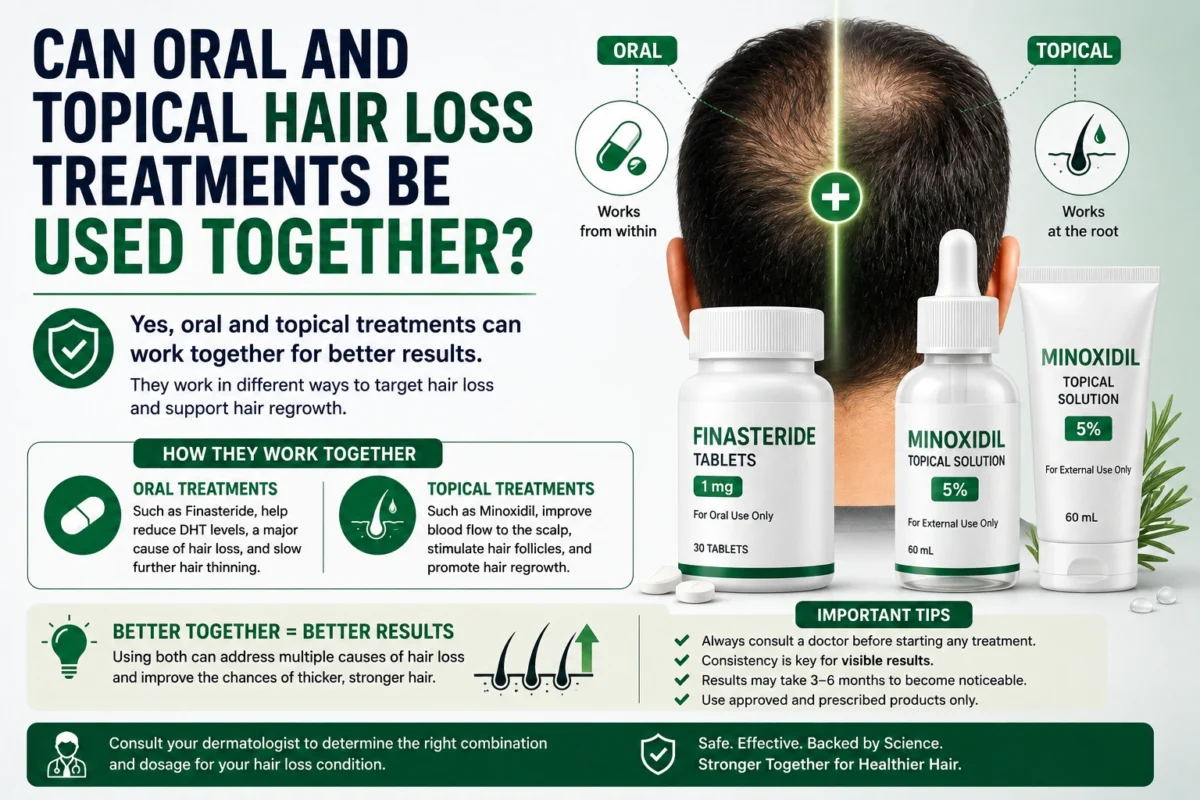 Can Oral and Topical Hair Loss Treatments Be Used Together